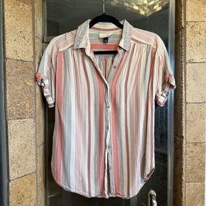 Universal Thread Striped Button Down Shirt - Small
